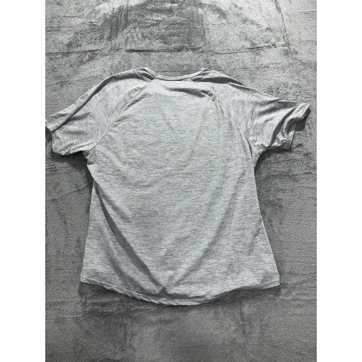 Athletex Womens 1X Gray Heather Mesh Yoke Crewneck Tee Athleisure Casual Shirt