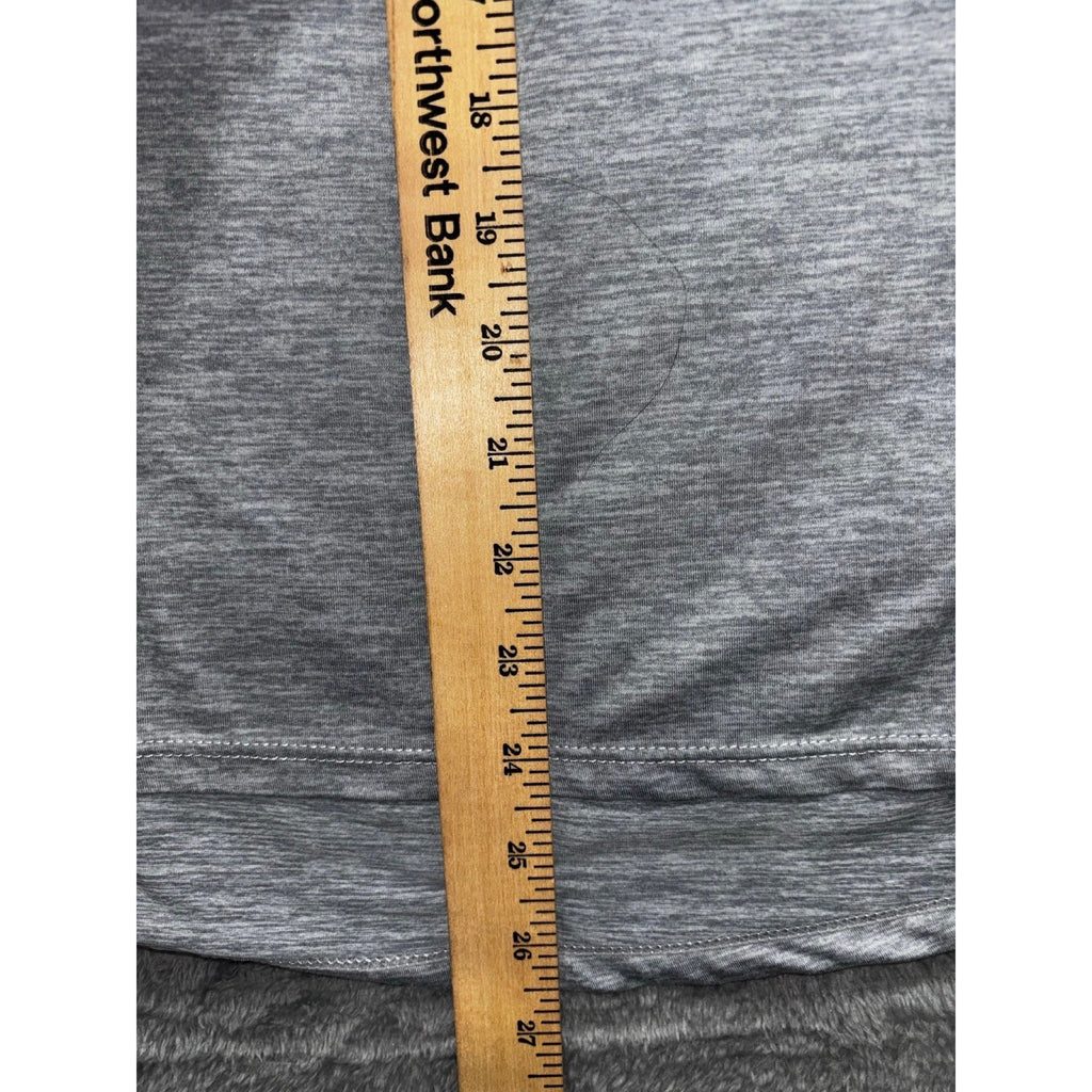 Athletex Womens 1X Gray Heather Mesh Yoke Crewneck Tee Athleisure Casual Shirt