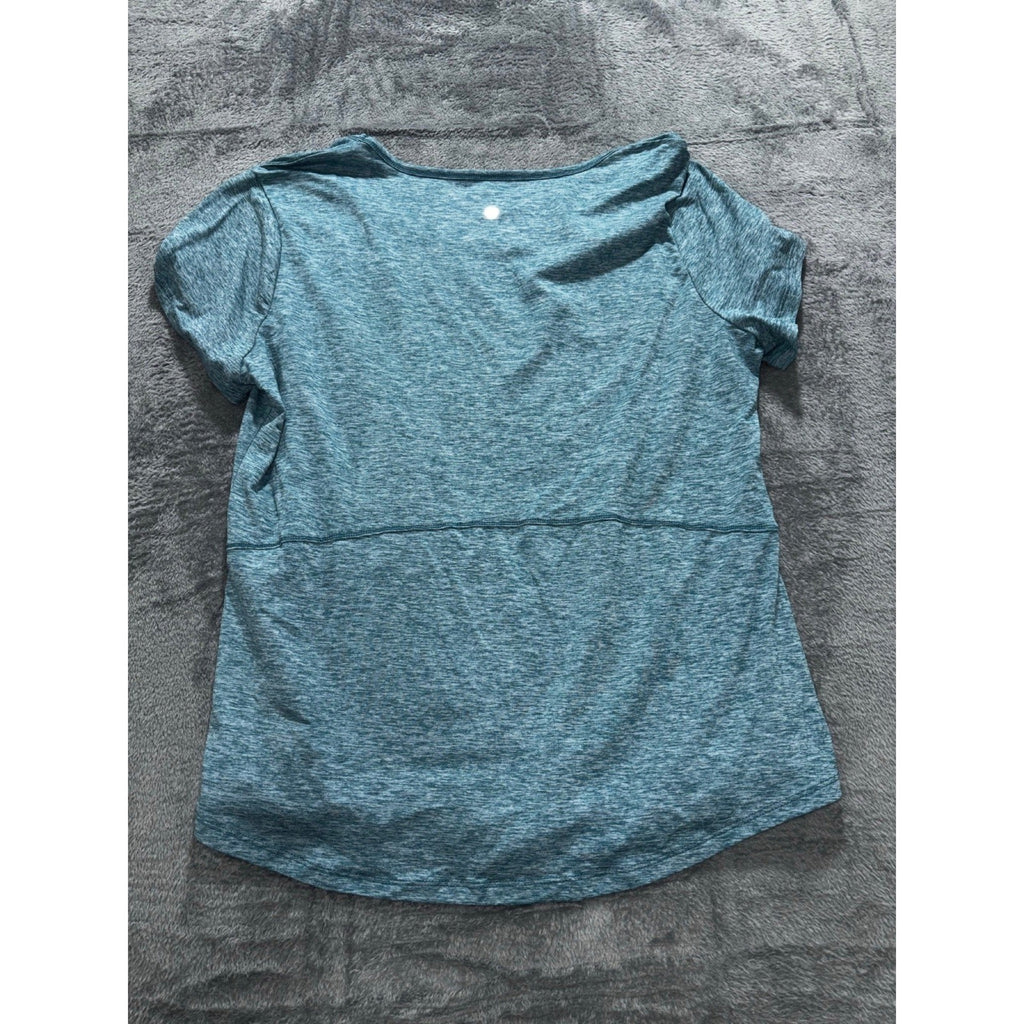 RBX Womens XL Blue Gray Heather Crewneck Tee Athleisure Casual Short Sleeve Top