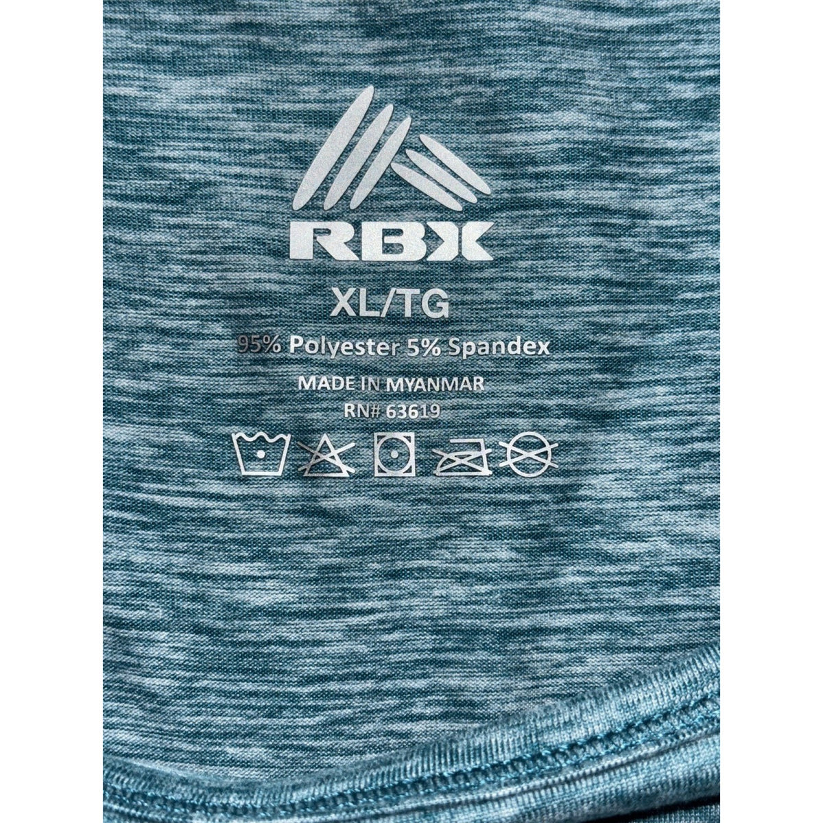 RBX Womens XL Blue Gray Heather Crewneck Tee Athleisure Casual Short Sleeve Top