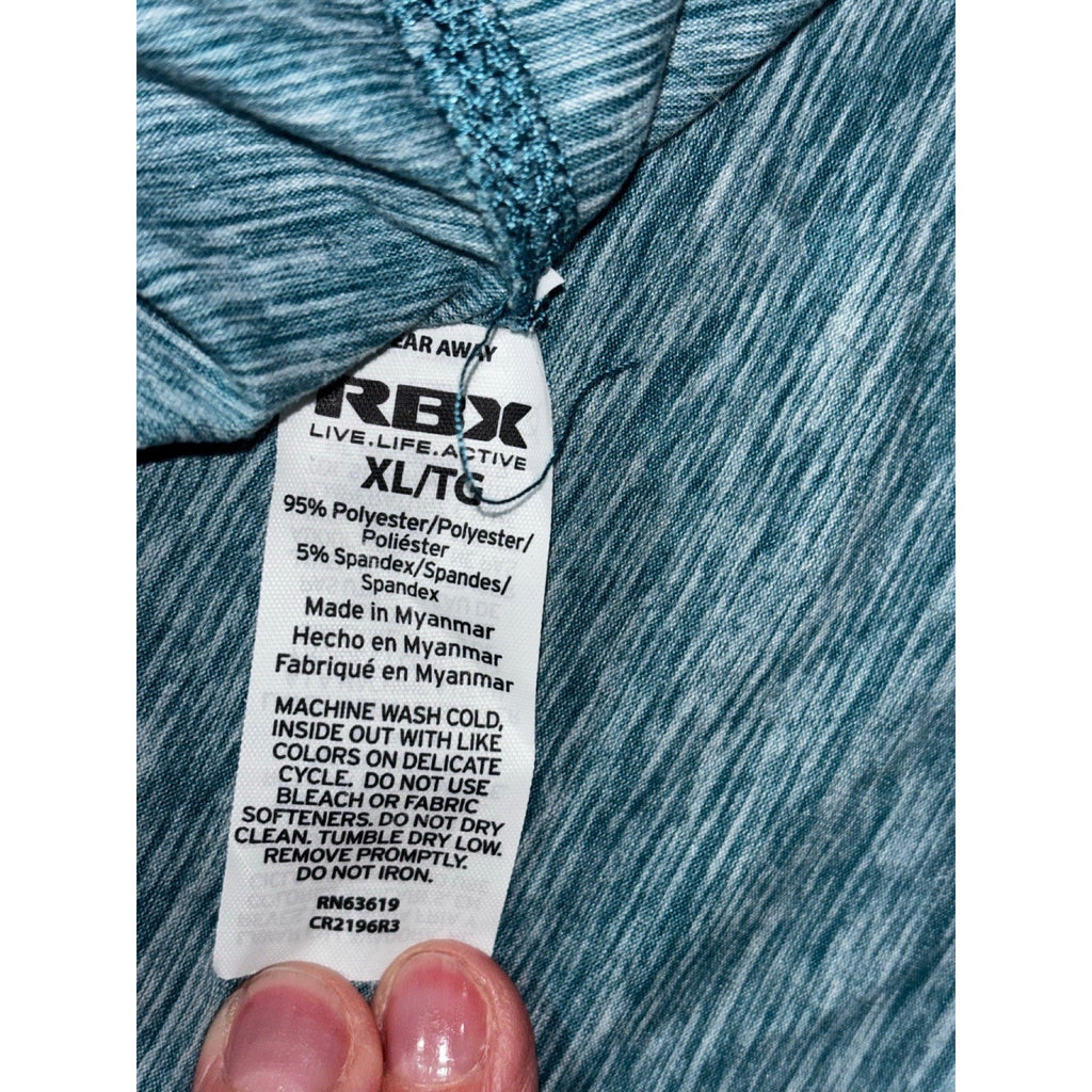 RBX Womens XL Blue Gray Heather Crewneck Tee Athleisure Casual Short Sleeve Top