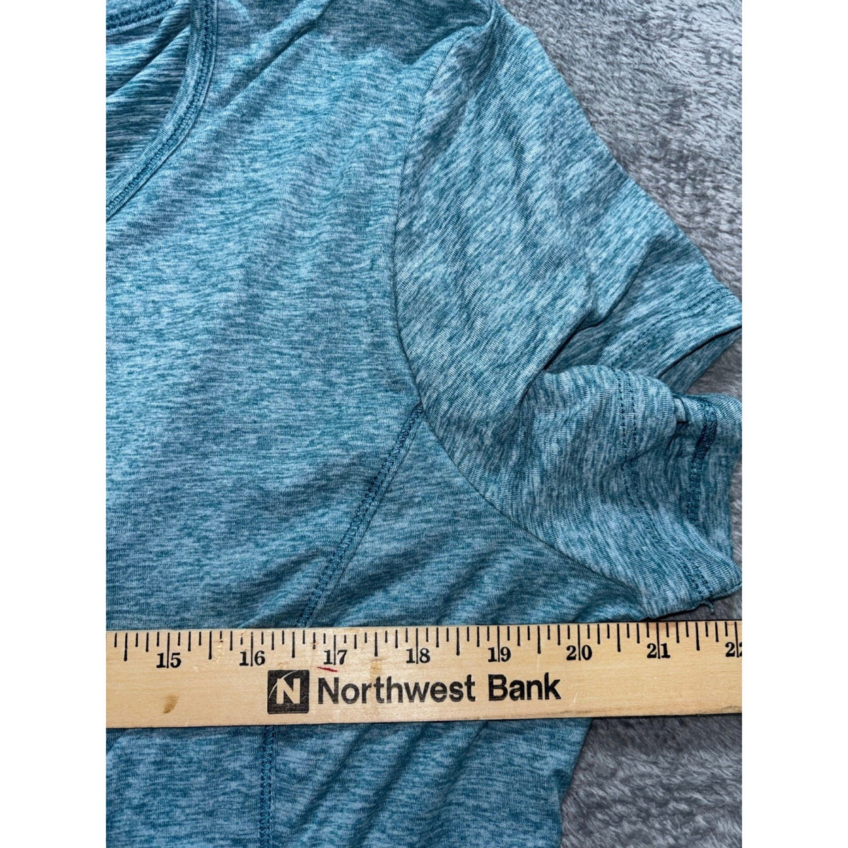 RBX Womens XL Blue Gray Heather Crewneck Tee Athleisure Casual Short Sleeve Top
