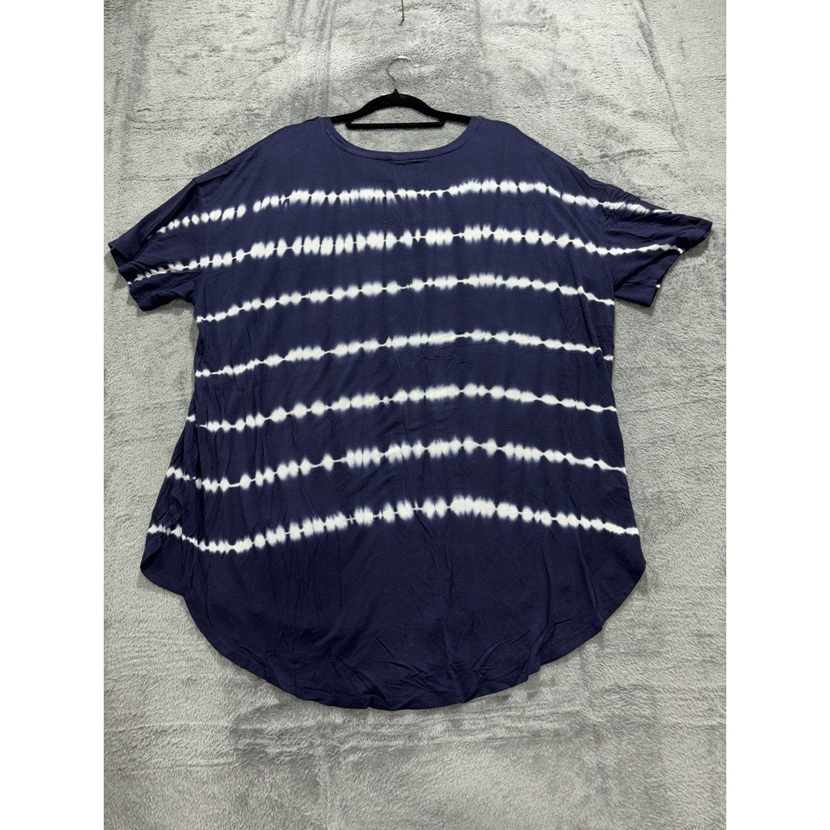 Time and Tru Womens XL Navy Blue Tie Dye Tee Casual Coastal