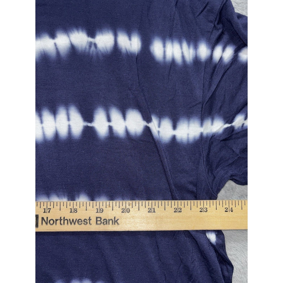Time and Tru Womens XL Navy Blue Tie Dye Tee Casual Coastal