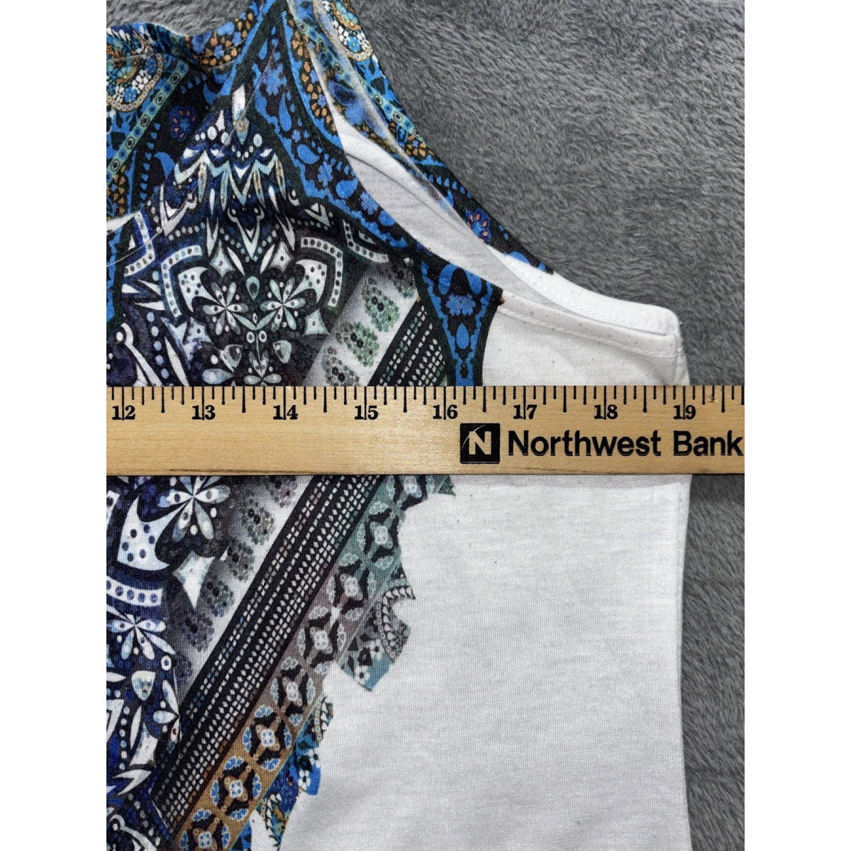 Unbranded Womens XL White Graphic Cami Tank Top Boho Casual Summer