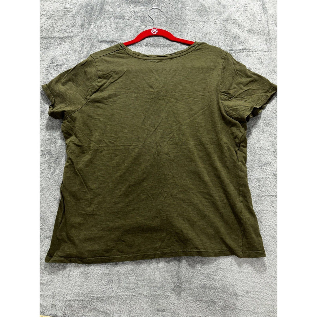 Sonoma Womens XL Olive Green V-Neck Tee Casual Everyday