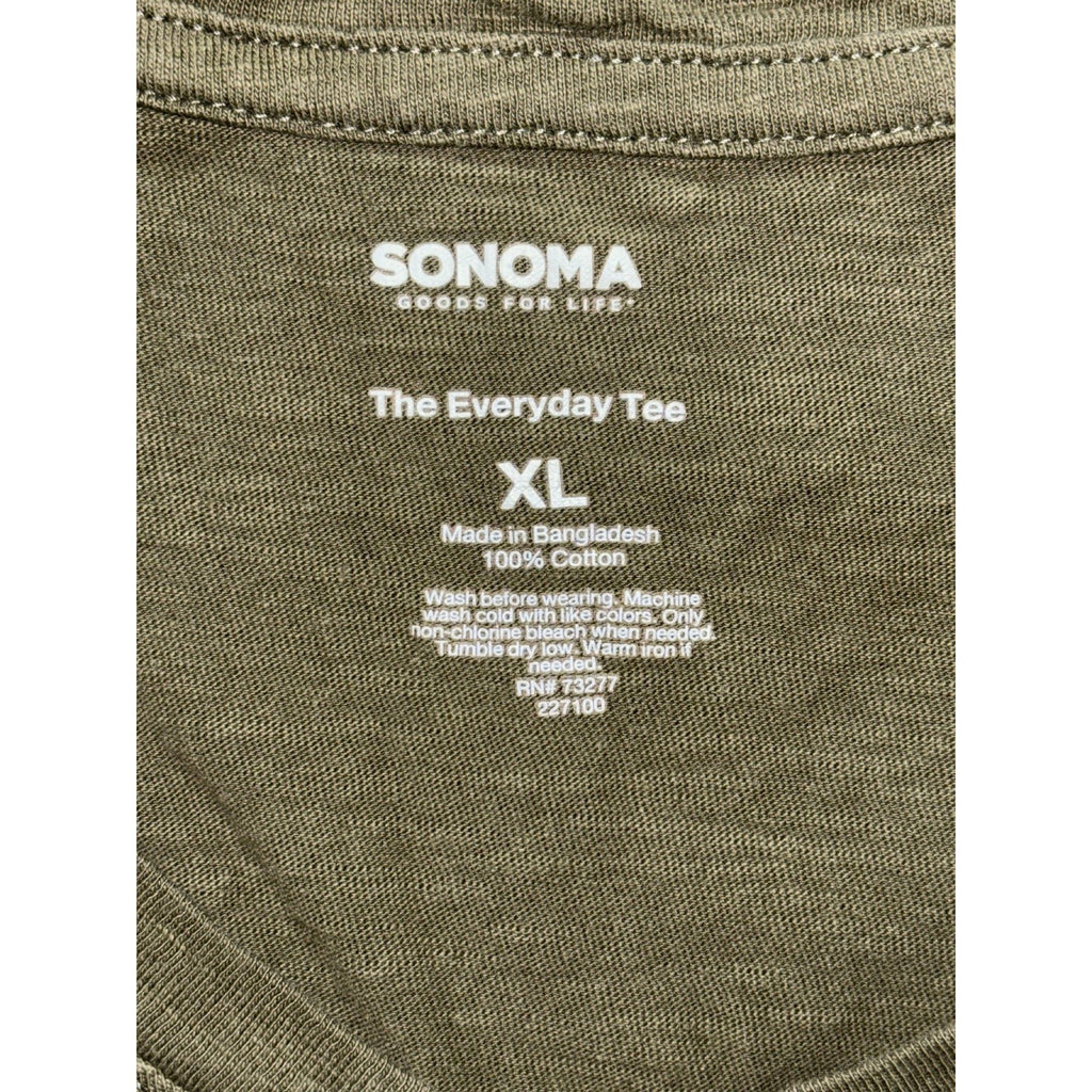Sonoma Womens XL Olive Green V-Neck Tee Casual Everyday