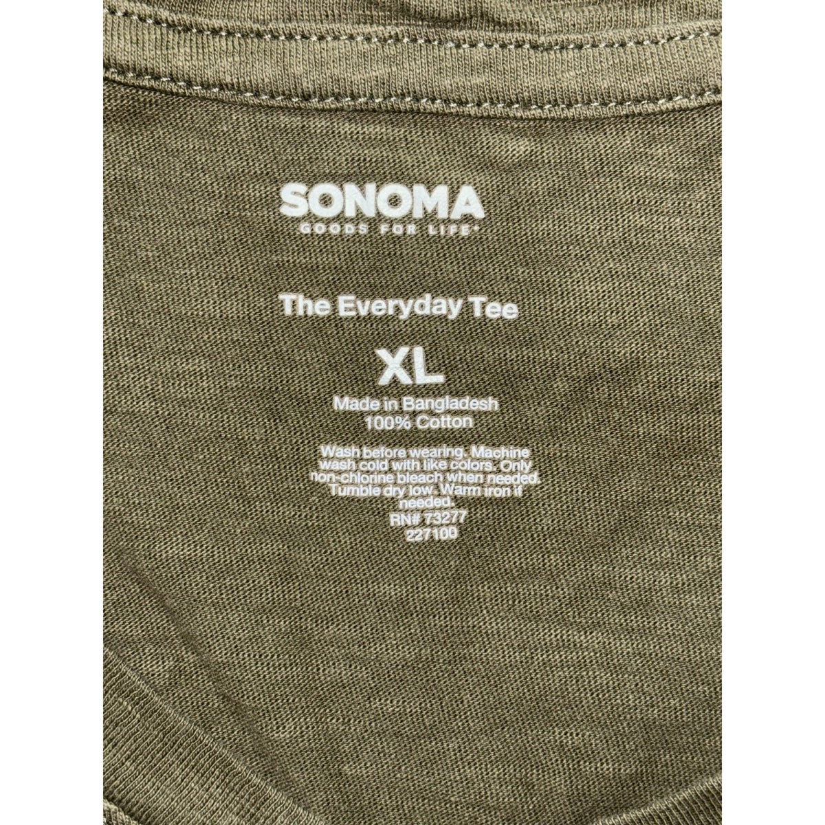 Sonoma Womens XL Olive Green V-Neck Tee Casual Everyday