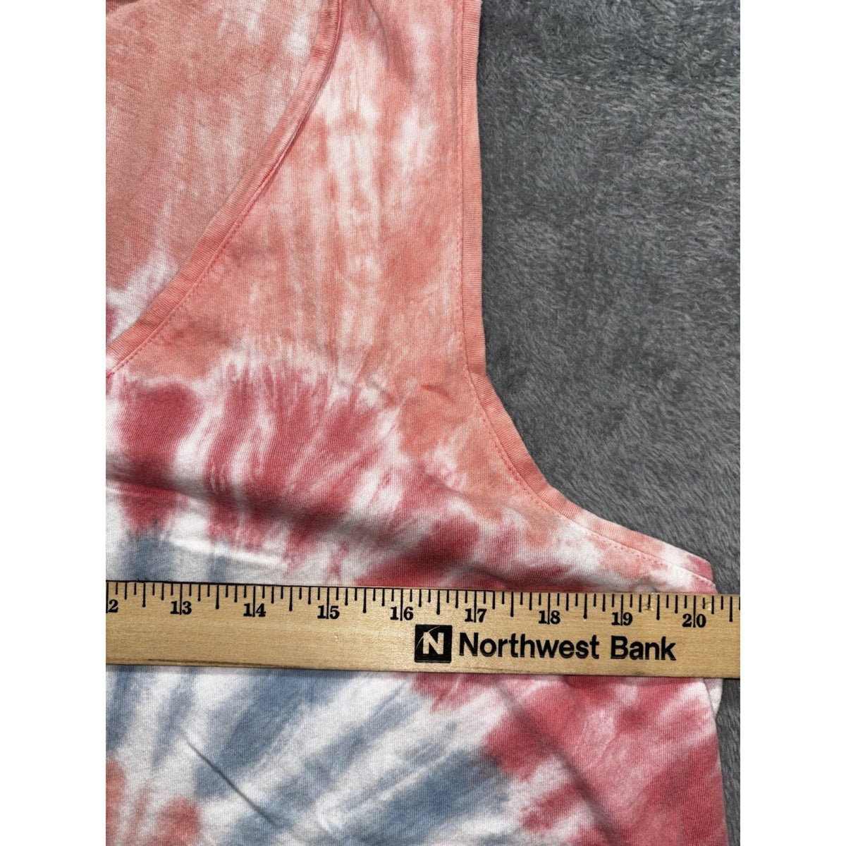 Old Navy Womens XL Red Blue Tie Dye V-Neck Tank Top Casual Boho