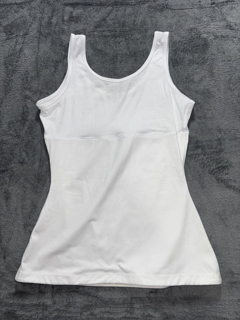 Teez-Her Womens L White Scoop Neck Tank Top Casual Layering