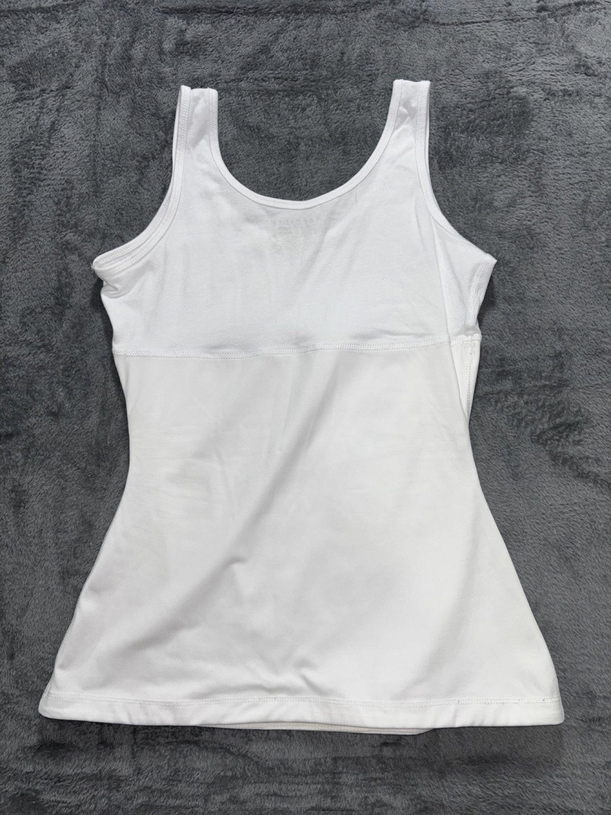 Teez-Her Womens L White Scoop Neck Tank Top Casual Layering