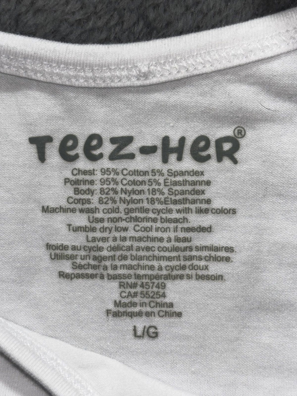 Teez-Her Womens L White Scoop Neck Tank Top Casual Layering