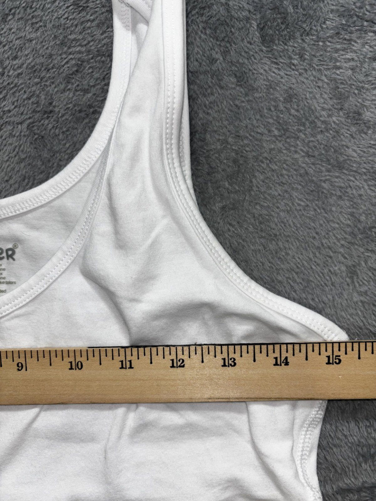 Teez-Her Womens L White Scoop Neck Tank Top Casual Layering