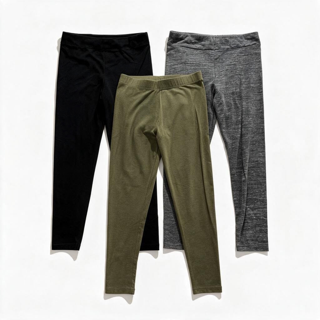 Time and Tru SO Womens L Leggings Bundle 3 Pairs Black Gray Olive Athleisure