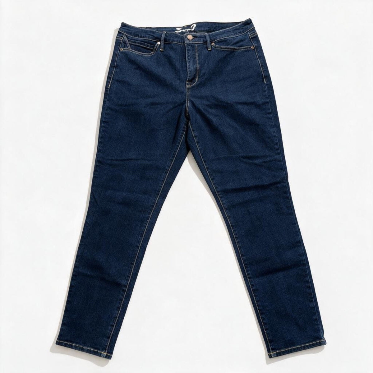 Seven7 Womens 14 Dark Wash Skinny Jeans Casual Classic