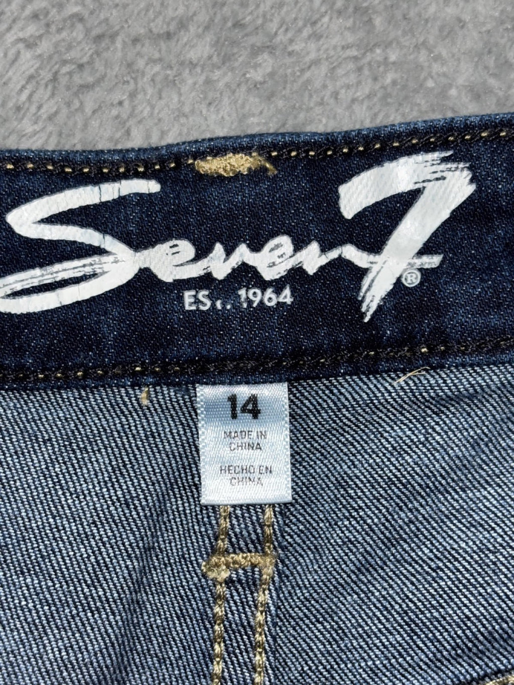 Seven7 Womens 14 Dark Wash Skinny Jeans Casual Classic