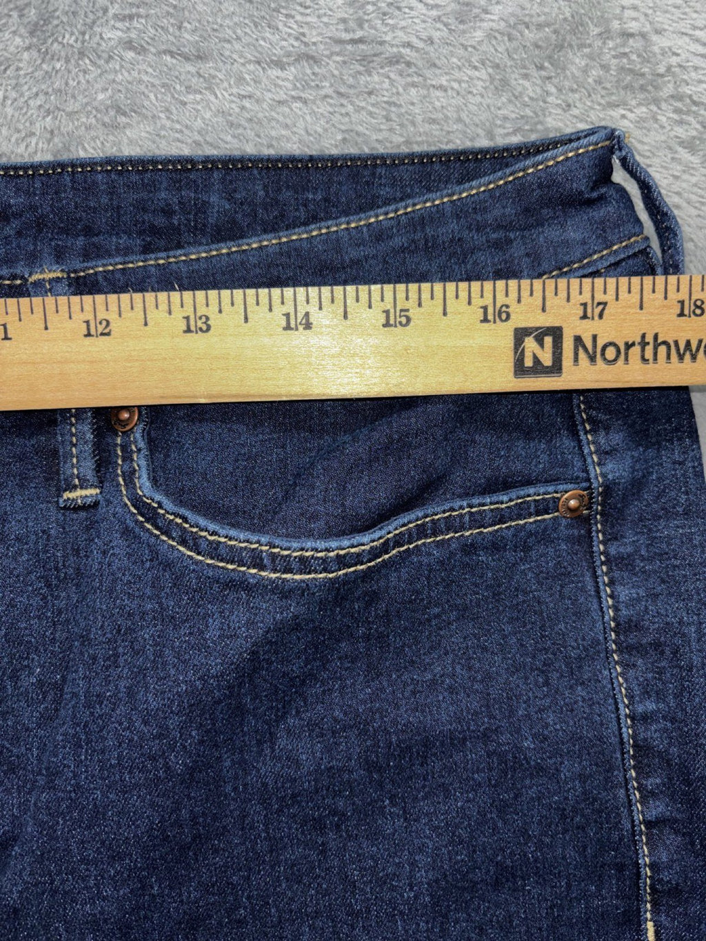 Seven7 Womens 14 Dark Wash Skinny Jeans Casual Classic