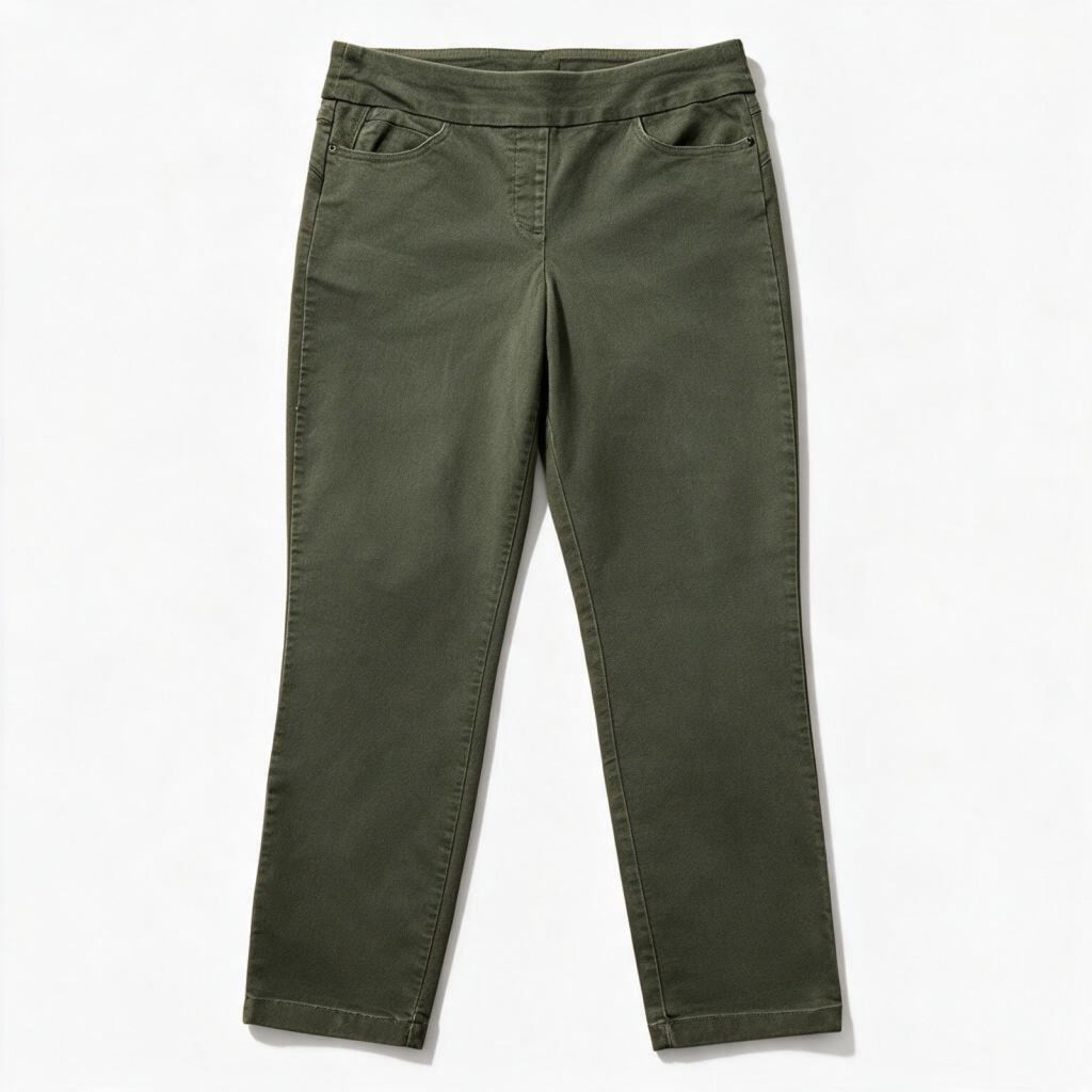 Napa Valley Womens 10P Olive Pull On Stretch Pants Casual Classic