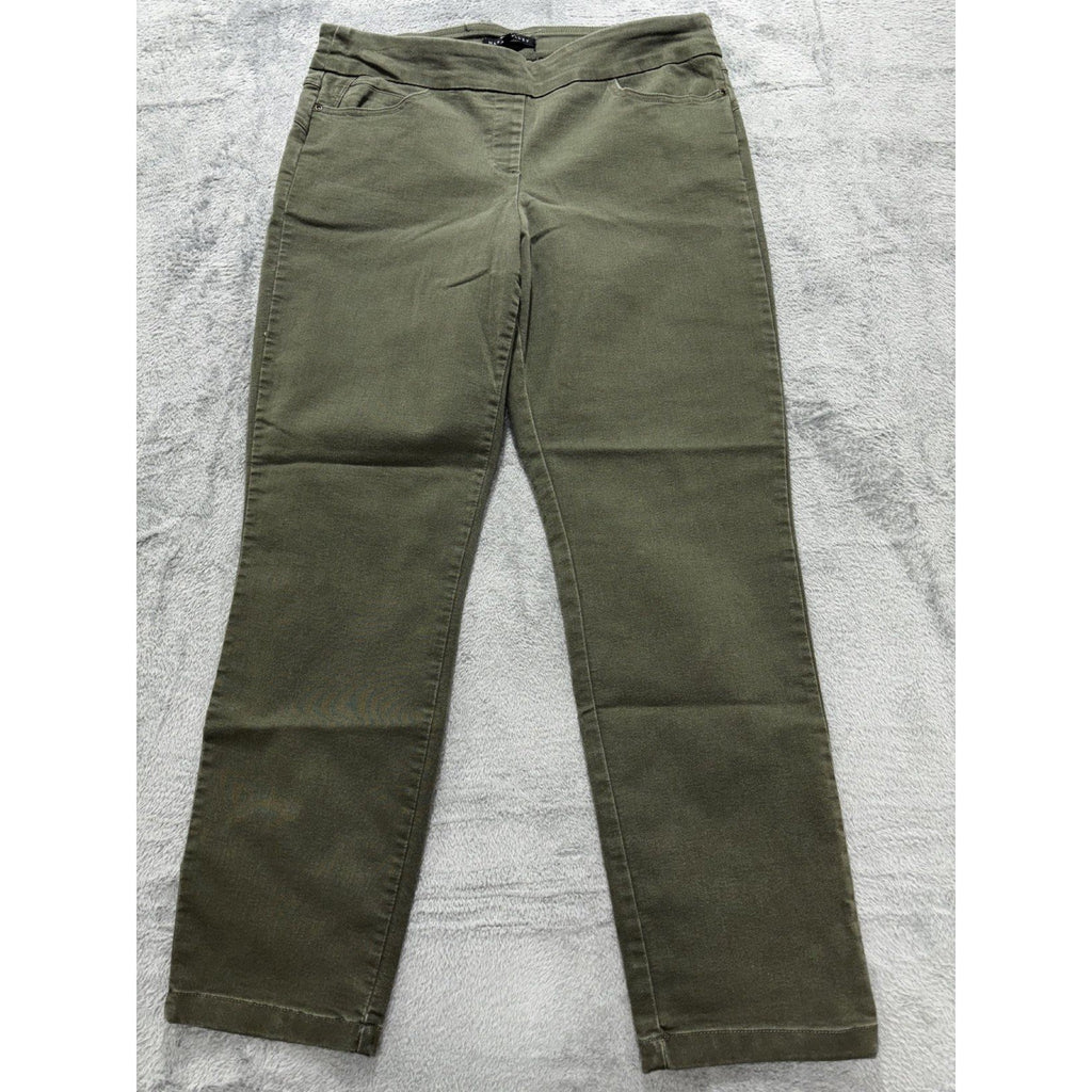 Napa Valley Womens 10P Olive Pull On Stretch Pants Casual Classic