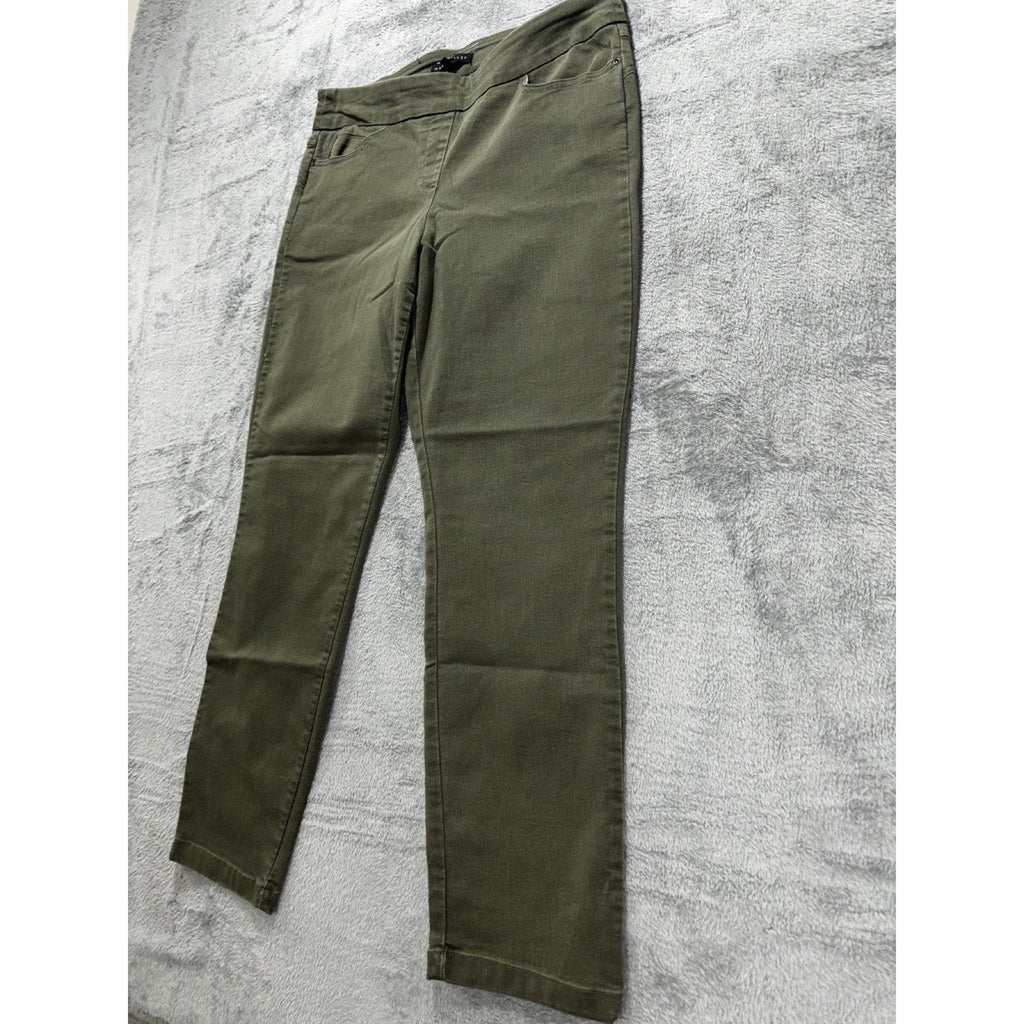 Napa Valley Womens 10P Olive Pull On Stretch Pants Casual Classic