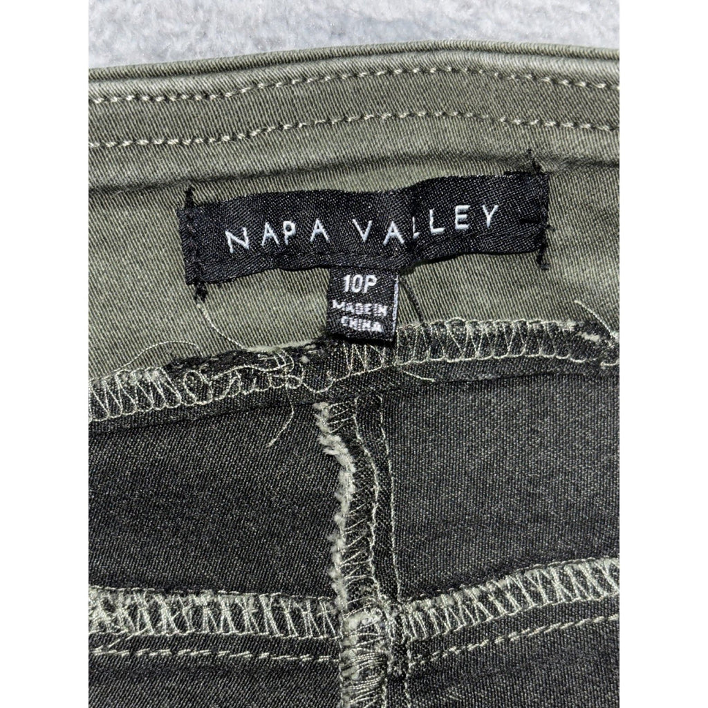 Napa Valley Womens 10P Olive Pull On Stretch Pants Casual Classic
