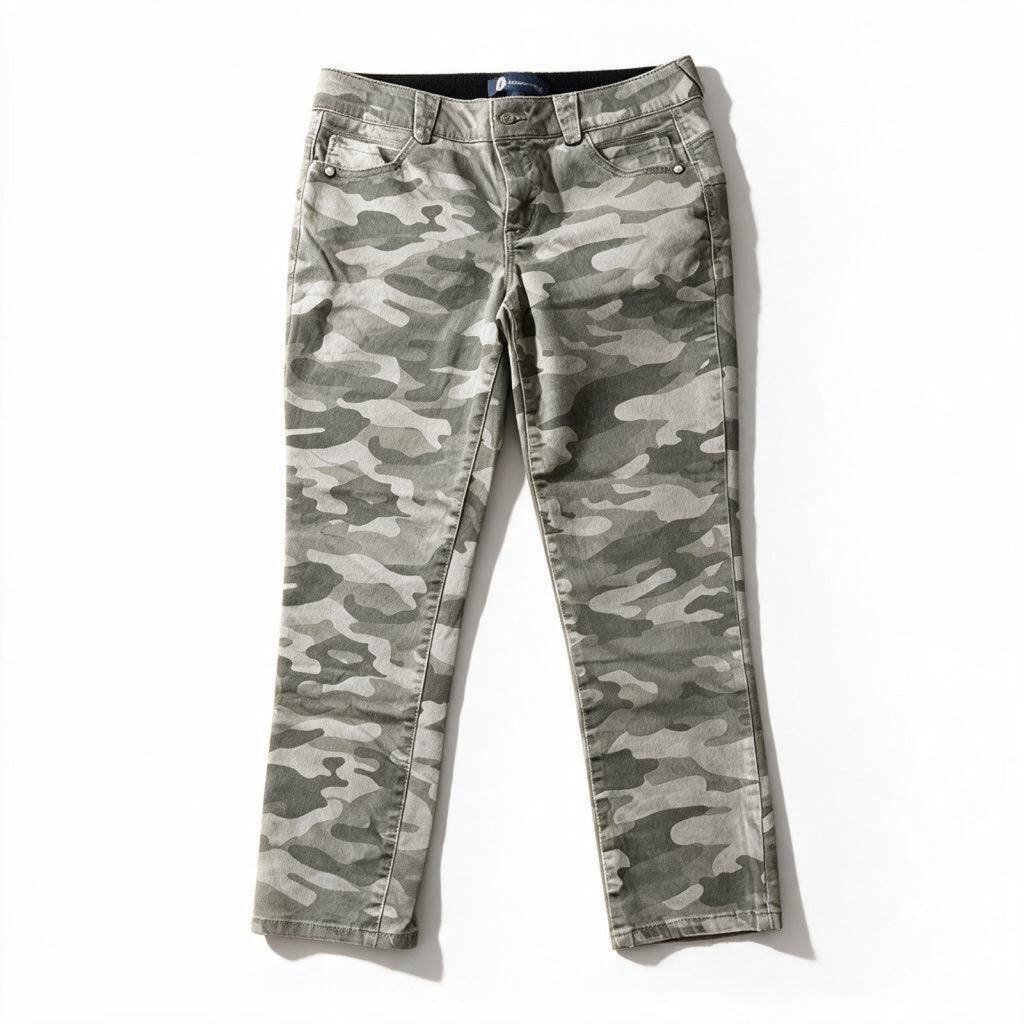 Democracy Womens 8 Gray Camo Skinny Pants Casual Athleisure
