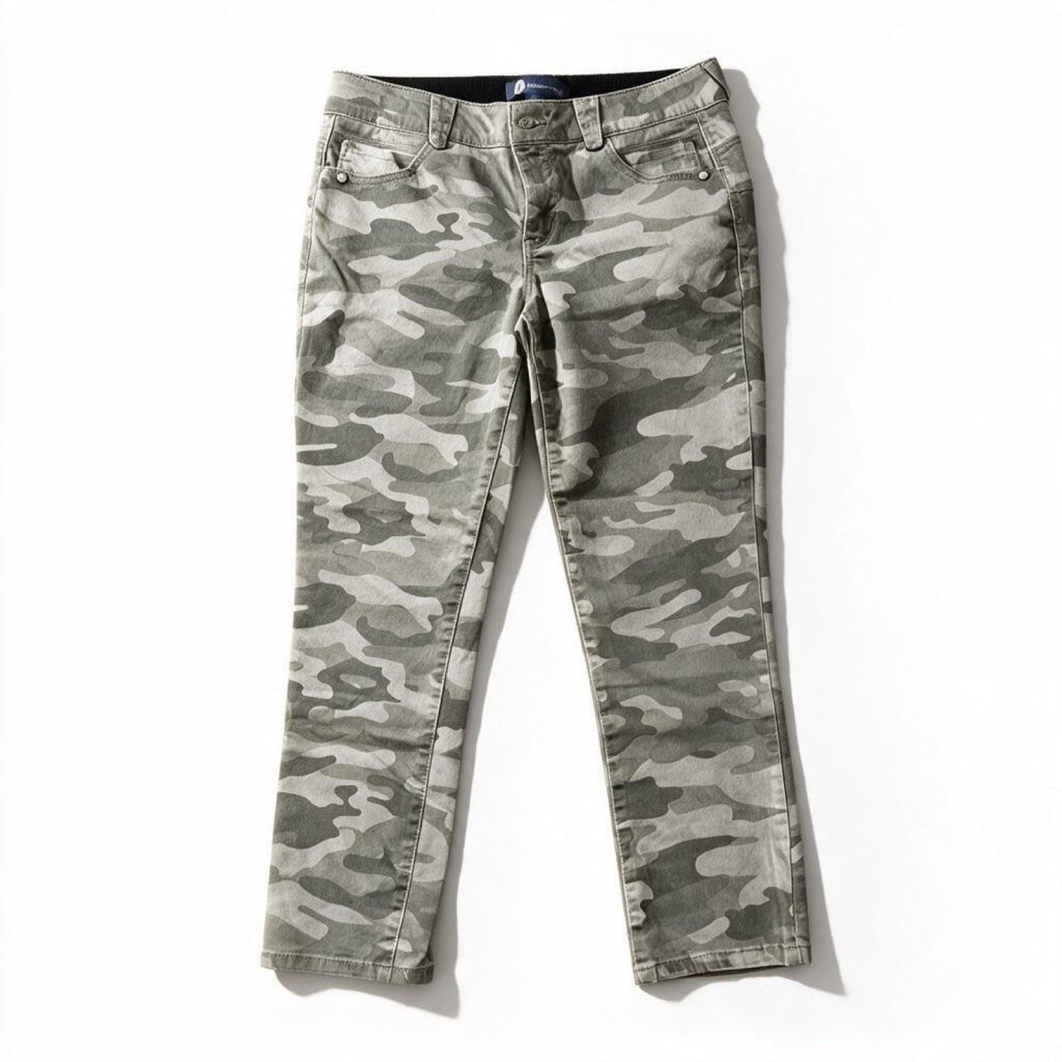Democracy Womens 8 Gray Camo Skinny Pants Casual Athleisure