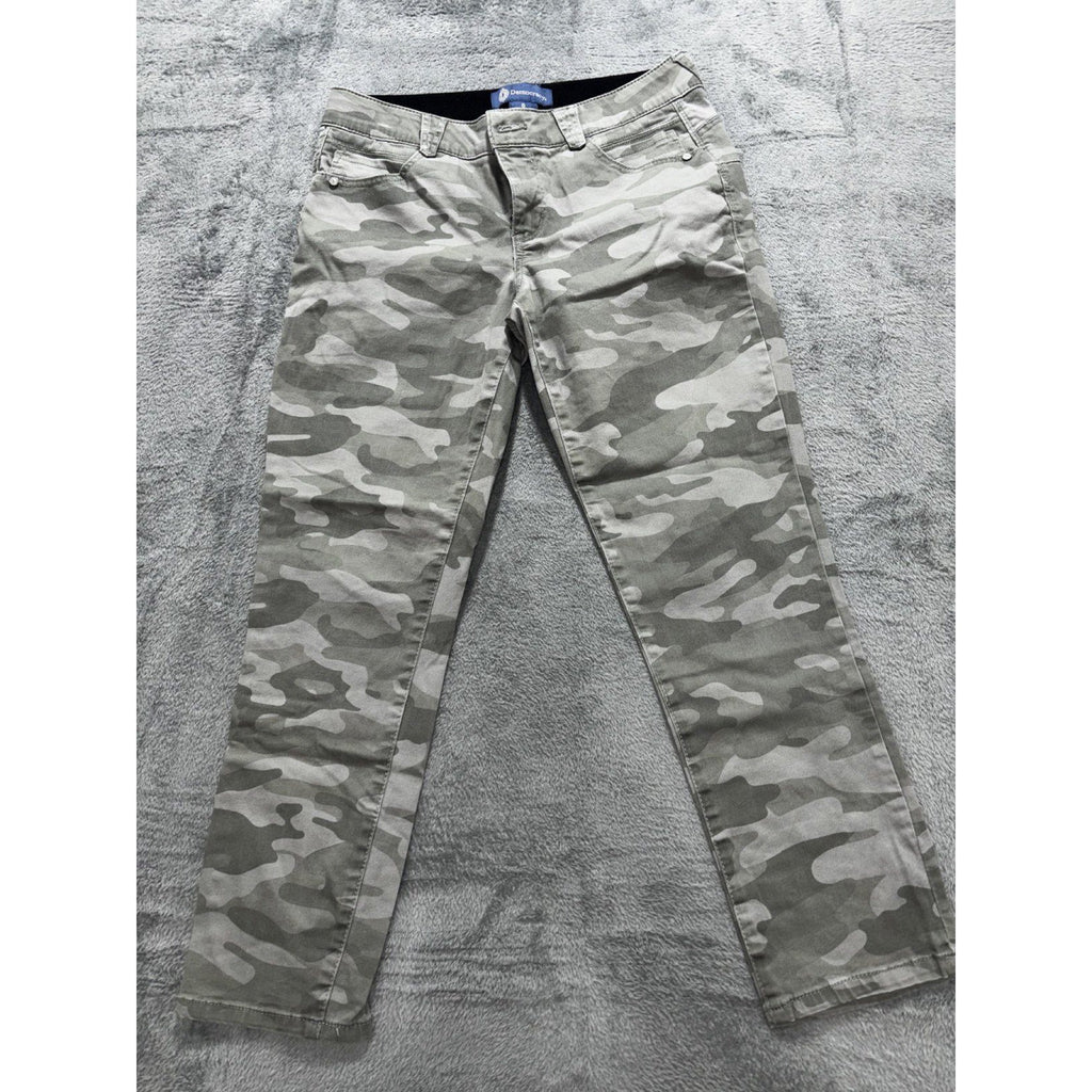 Democracy Womens 8 Gray Camo Skinny Pants Casual Athleisure