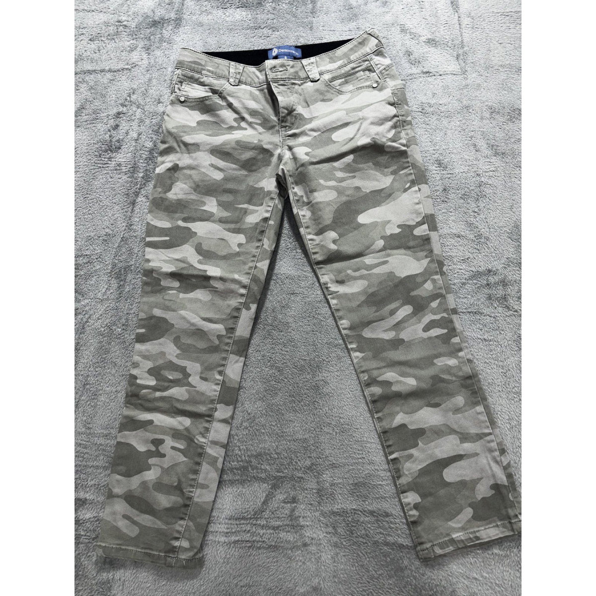 Democracy Womens 8 Gray Camo Skinny Pants Casual Athleisure
