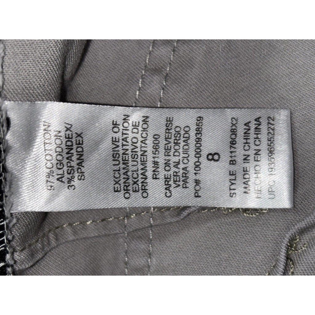 Democracy Womens 8 Gray Camo Skinny Pants Casual Athleisure