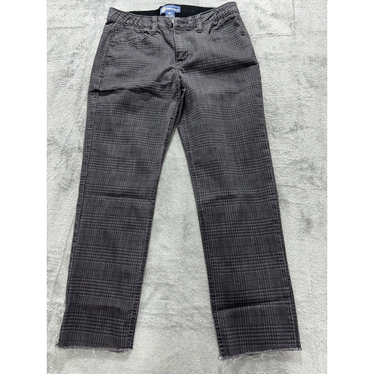 Democracy Womens 8 Charcoal Plaid Skinny Pants Casual Preppy