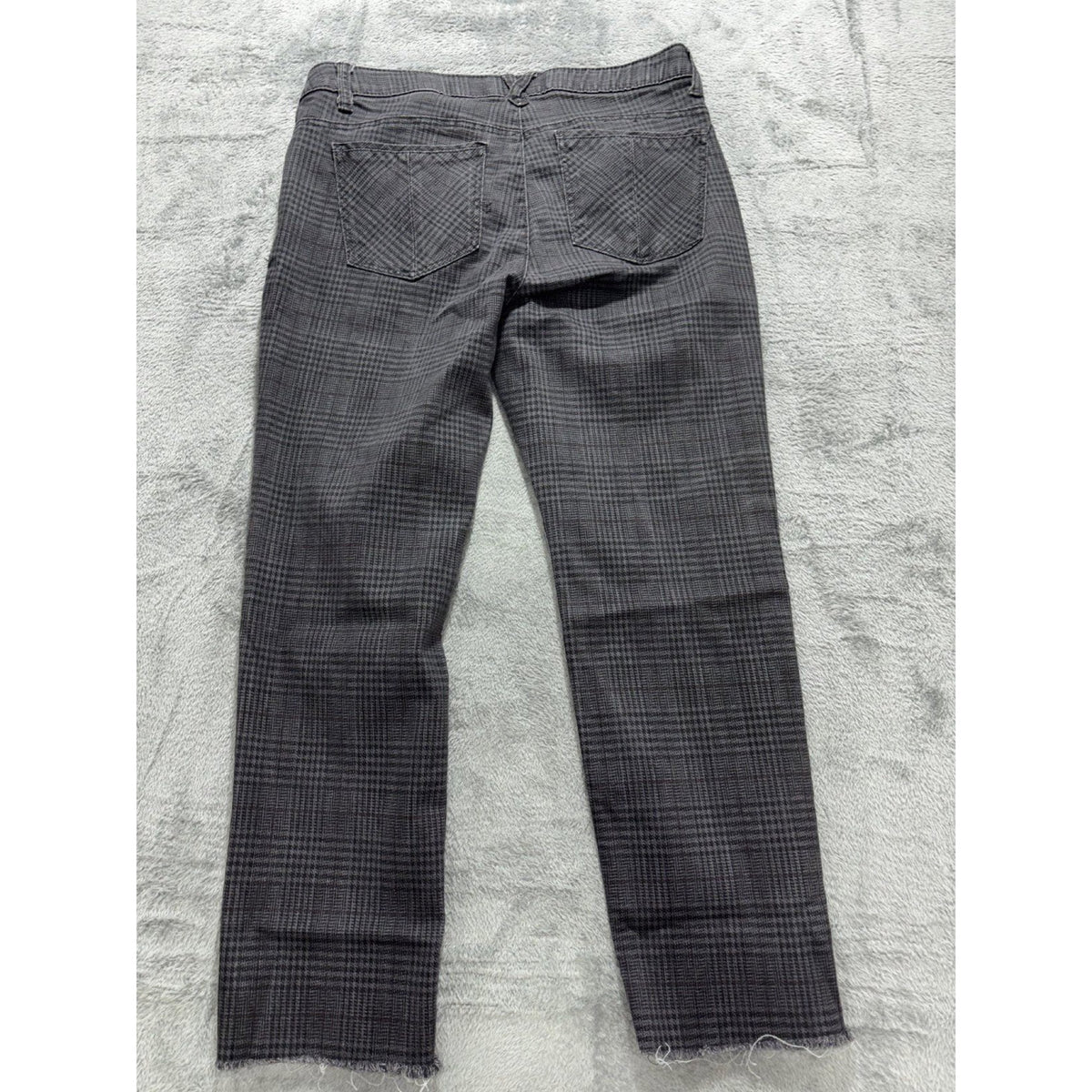 Democracy Womens 8 Charcoal Plaid Skinny Pants Casual Preppy