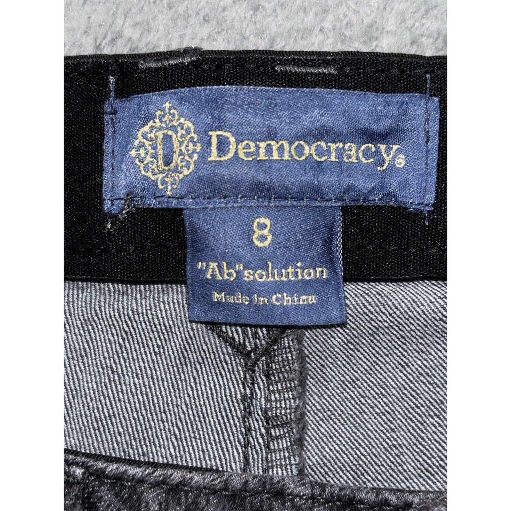 Democracy Womens 8 Charcoal Plaid Skinny Pants Casual Preppy