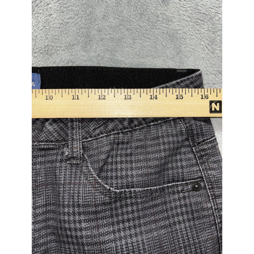 Democracy Womens 8 Charcoal Plaid Skinny Pants Casual Preppy