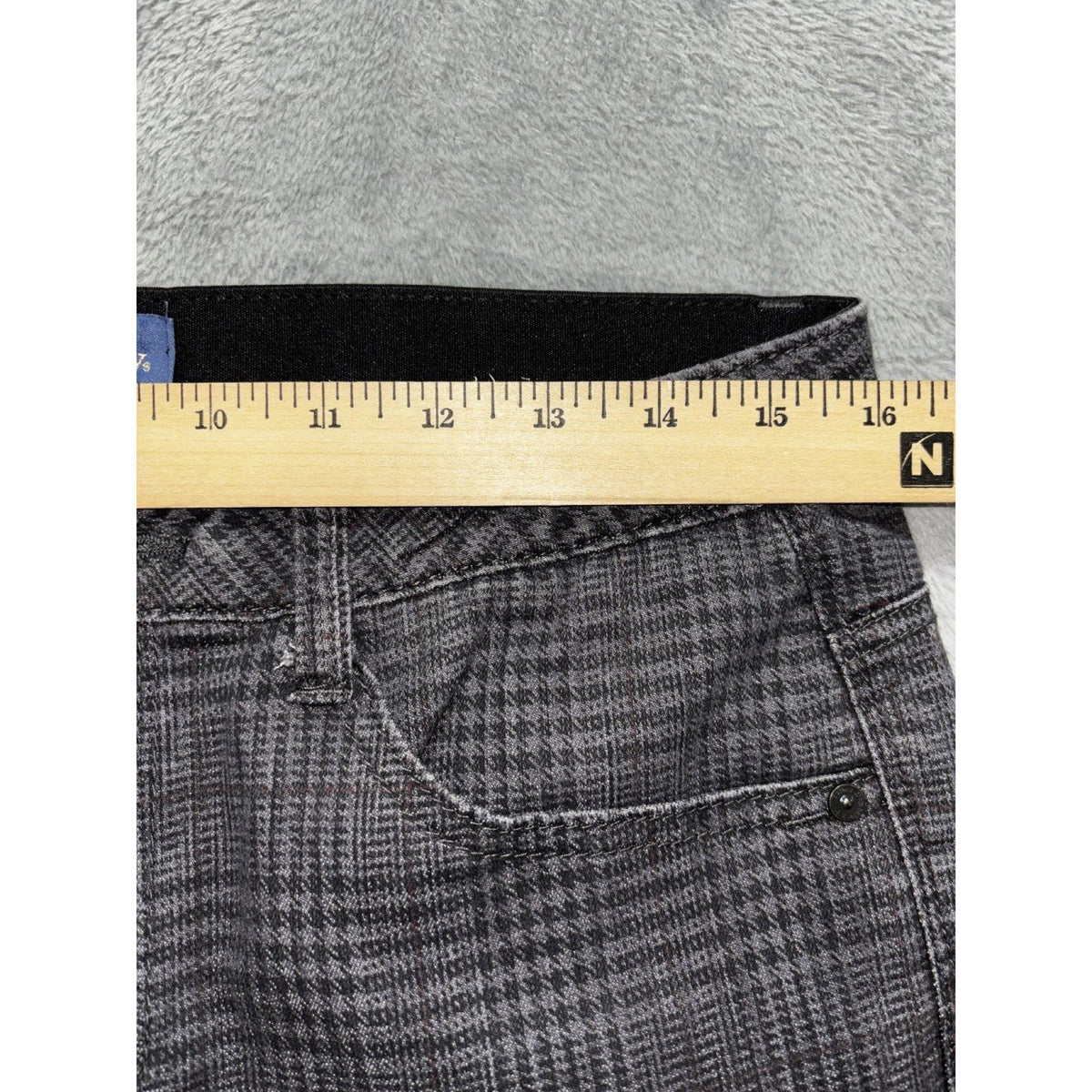 Democracy Womens 8 Charcoal Plaid Skinny Pants Casual Preppy