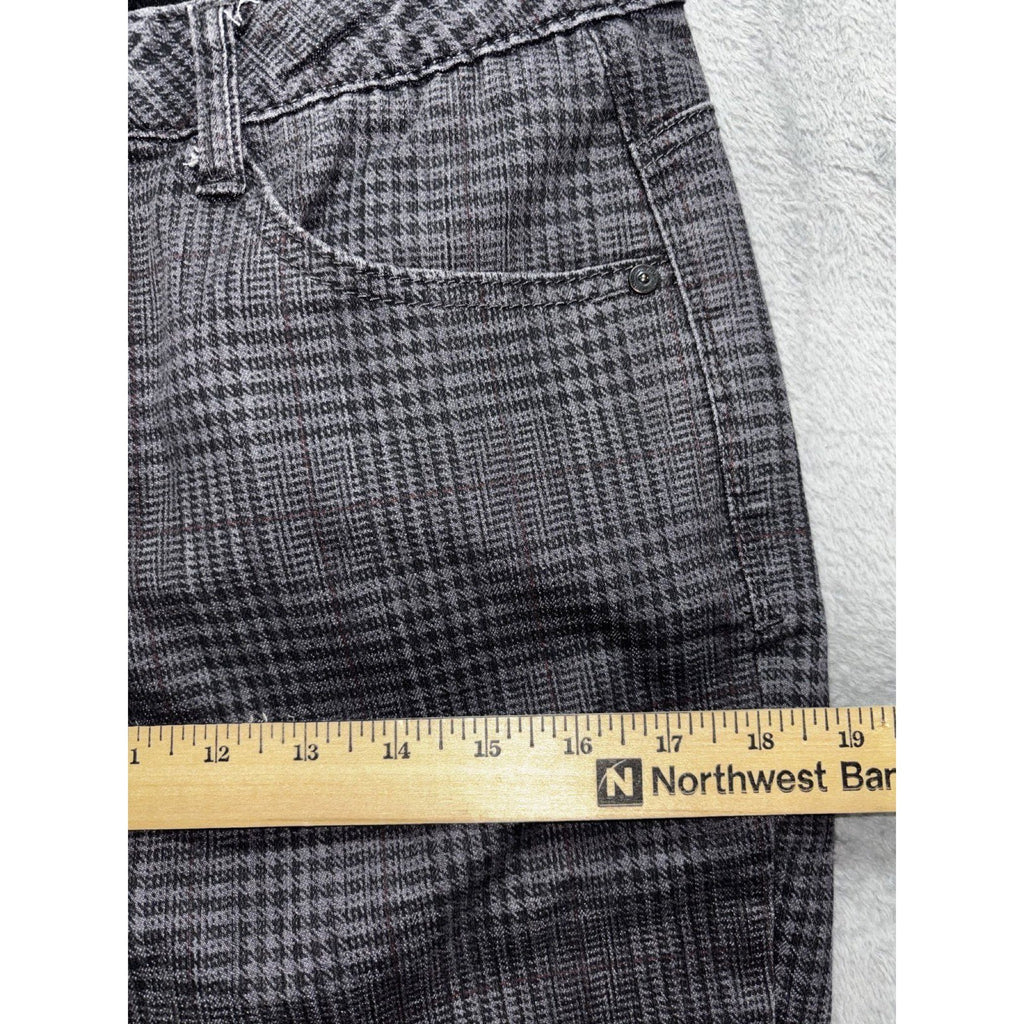 Democracy Womens 8 Charcoal Plaid Skinny Pants Casual Preppy