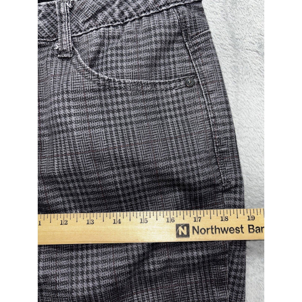 Democracy Womens 8 Charcoal Plaid Skinny Pants Casual Preppy