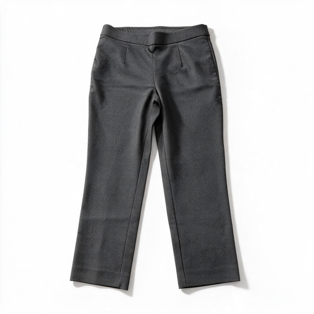 Briggs Womens Petite M Charcoal Houndstooth Pull On Pants Casual Office