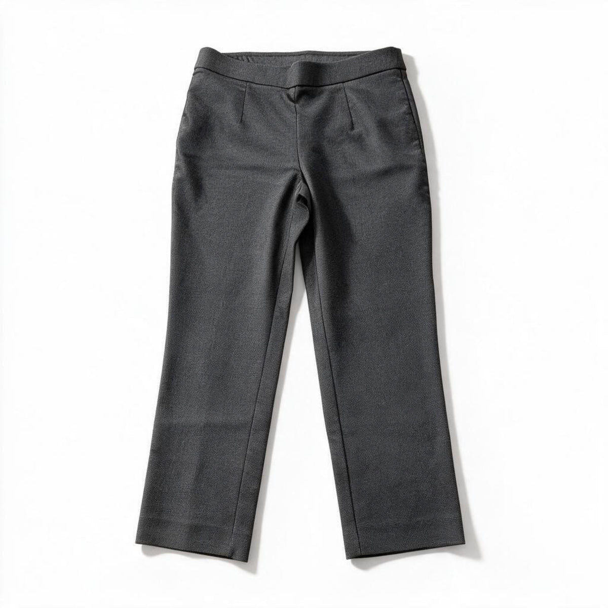 Briggs Womens Petite M Charcoal Houndstooth Pull On Pants Casual Office
