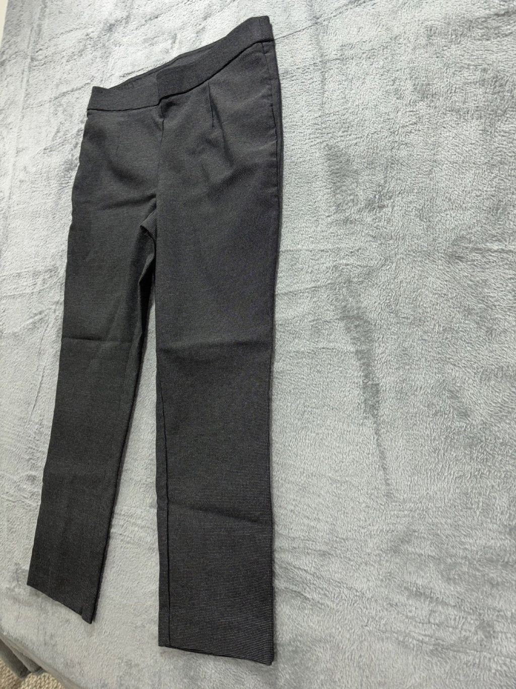 Briggs Womens Petite M Charcoal Houndstooth Pull On Pants Casual Office