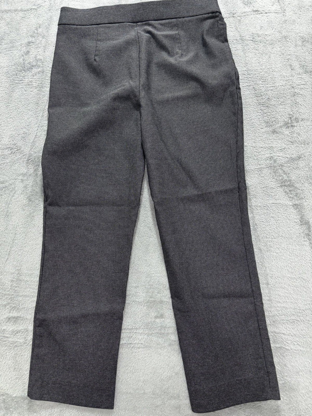 Briggs Womens Petite M Charcoal Houndstooth Pull On Pants Casual Office