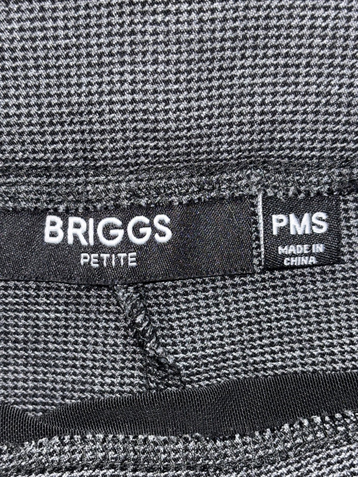 Briggs Womens Petite M Charcoal Houndstooth Pull On Pants Casual Office