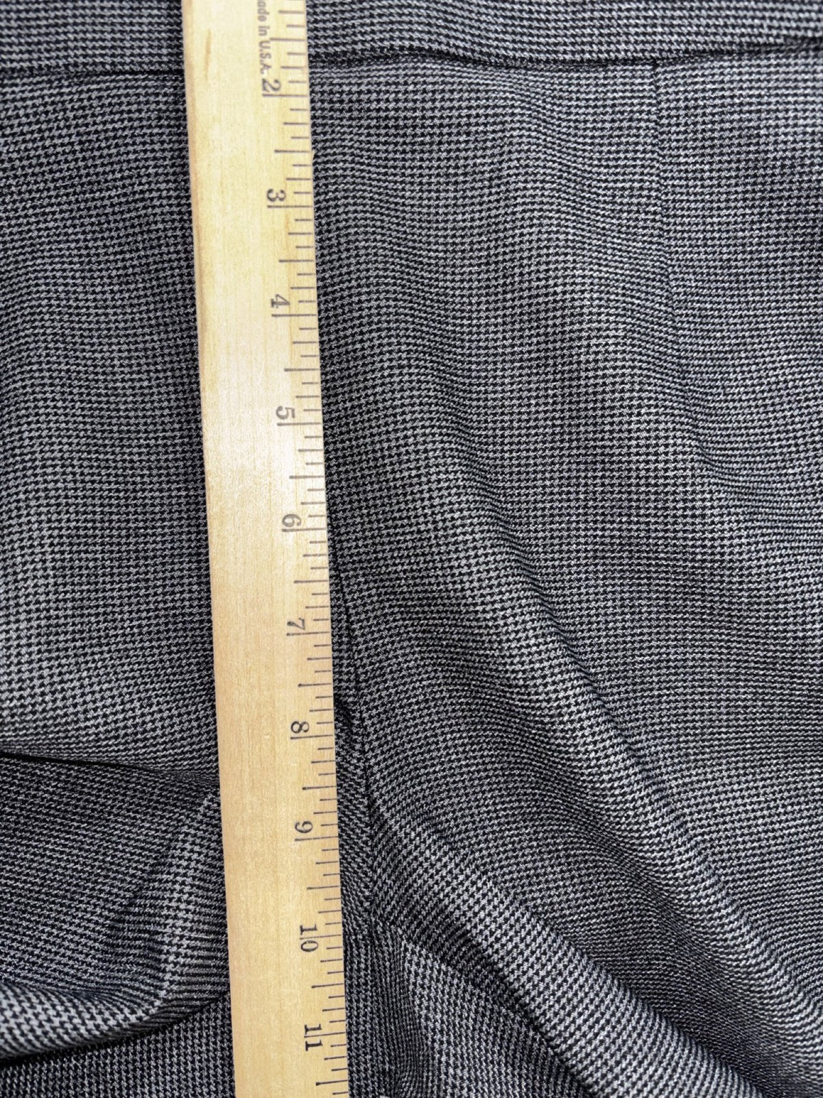 Briggs Womens Petite M Charcoal Houndstooth Pull On Pants Casual Office