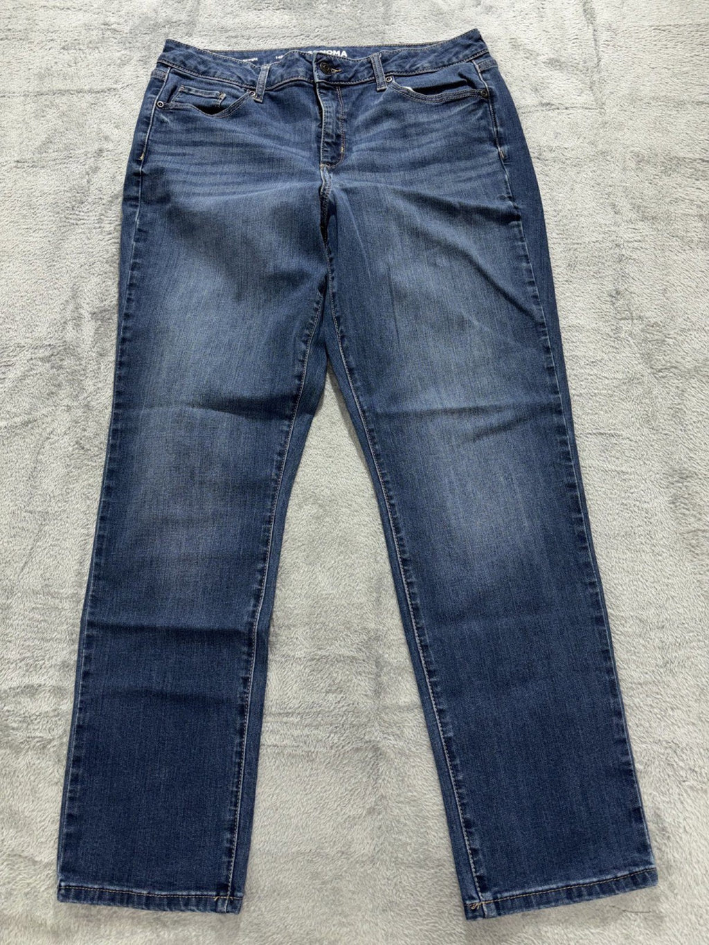 Sonoma Womens 14R Medium Wash Straight Leg Jeans Casual