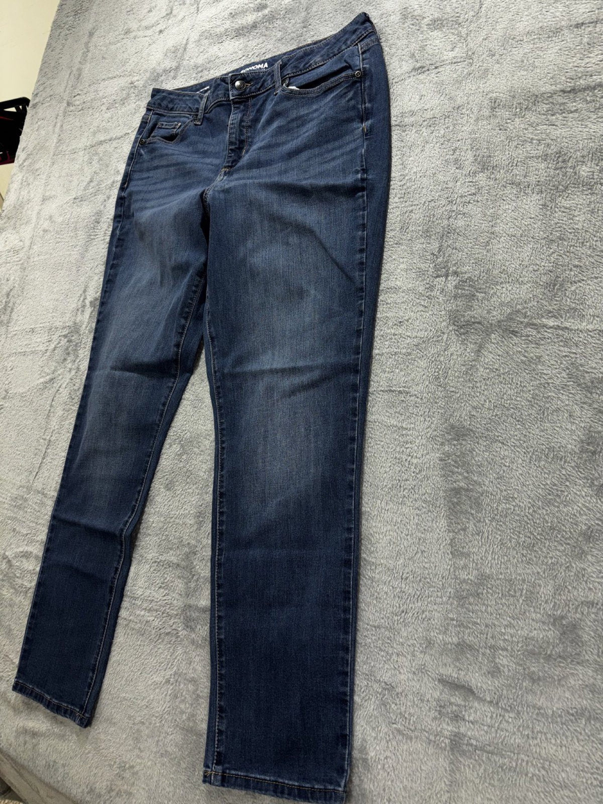 Sonoma Womens 14R Medium Wash Straight Leg Jeans Casual