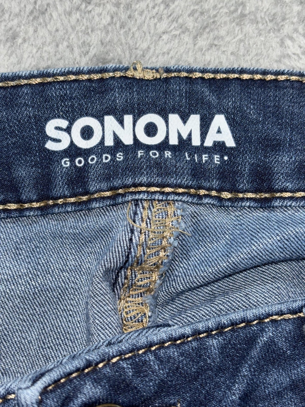 Sonoma Womens 14R Medium Wash Straight Leg Jeans Casual