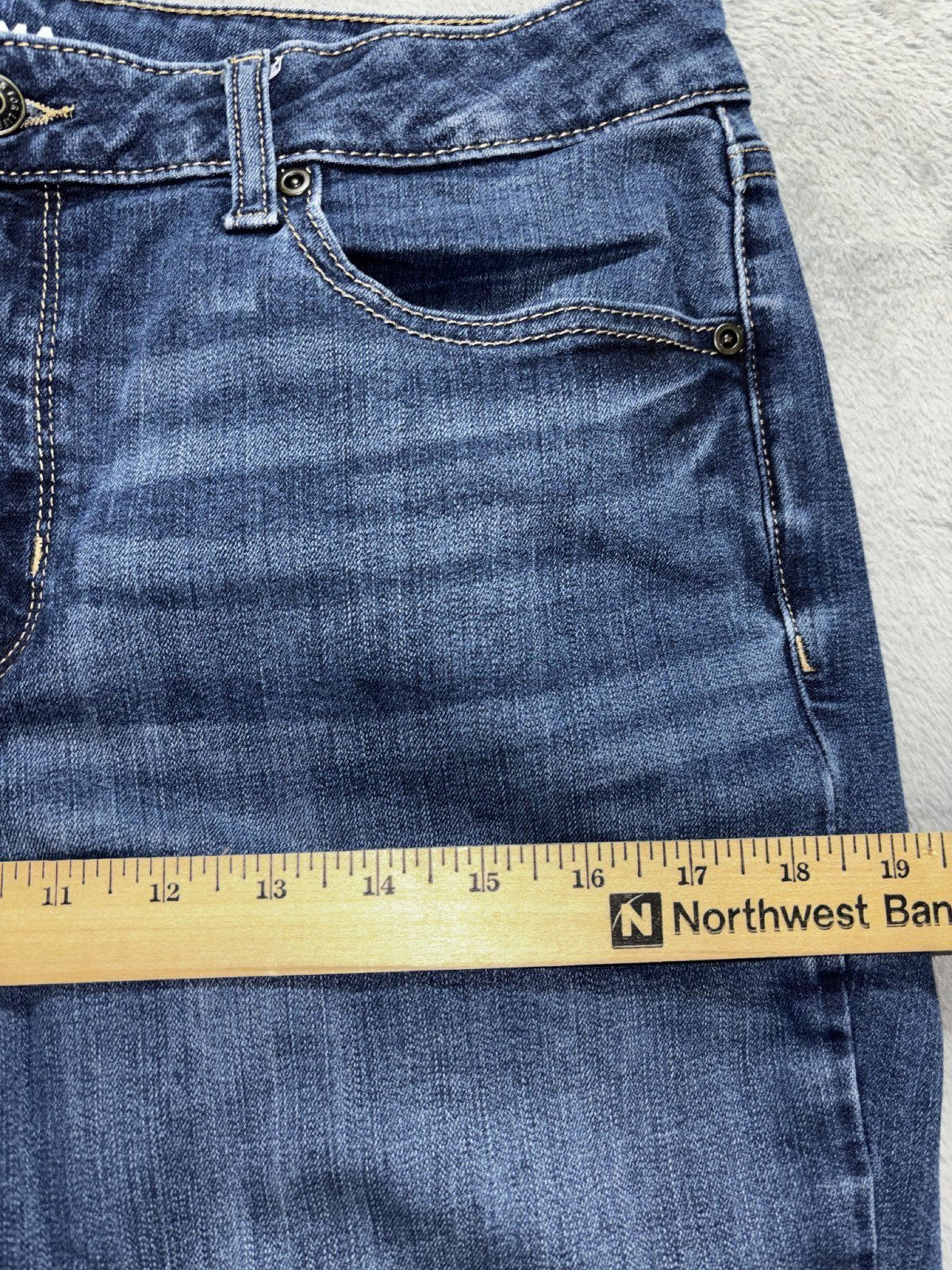 Sonoma Womens 14R Medium Wash Straight Leg Jeans Casual