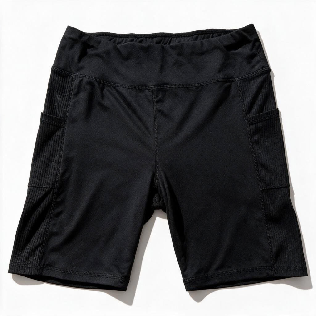 No Comment Womens XL Black Bike Shorts Pockets Casual Athleisure