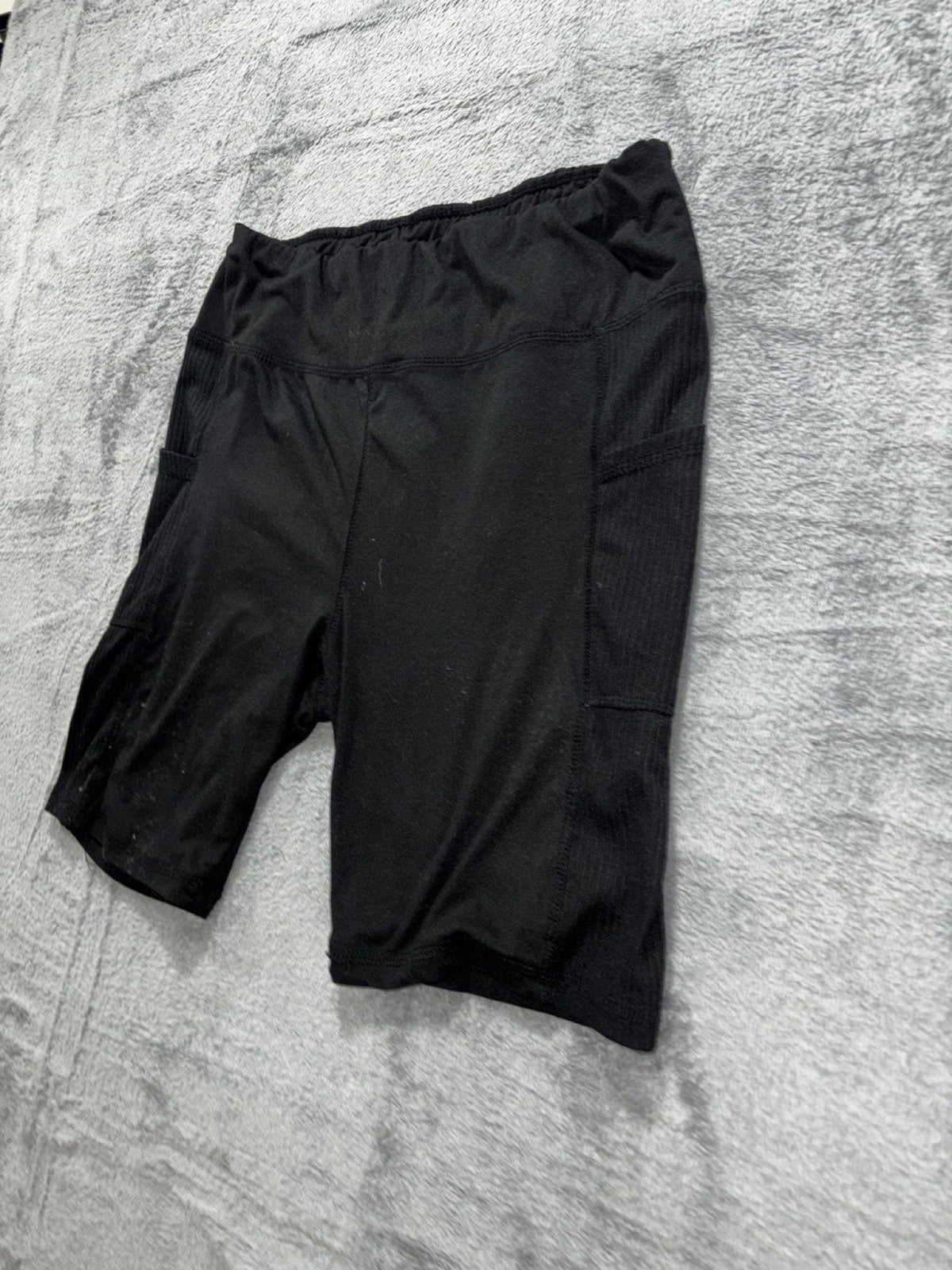 No Comment Womens XL Black Bike Shorts Pockets Casual Athleisure