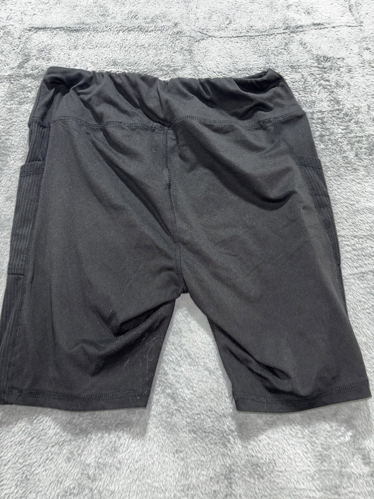 No Comment Womens XL Black Bike Shorts Pockets Casual Athleisure
